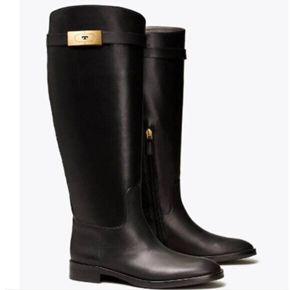 TORRY‎ BURCH T-HARDWARE RIDING BOOT - Picture 1 of 13